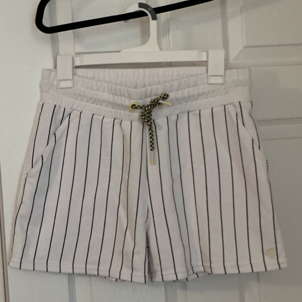 Mondetta White Athletic Shorts with Navy Stripes- Purchased at REI.  Like new